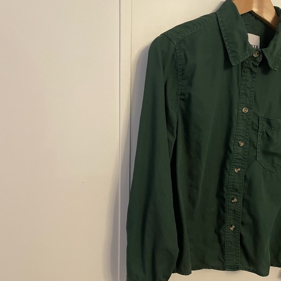 Lola River Women’s Green Button Down Shirt Size S 100% Tencel Eco Friendly - Picture 4 of 9